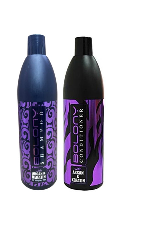 Bolony Argan & Keratin Shampoo and Conditioner 1000ML (2PC SET) - Image 1